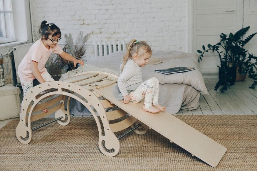 Escalade/toboggan en bois XXL - Naturel - Katehaa