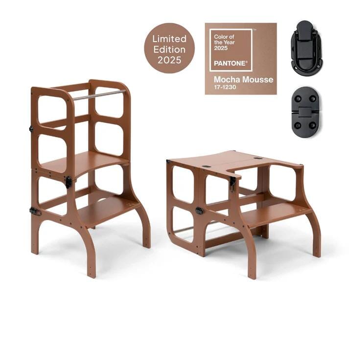 Tour d'apprentissage en bois - Step'n sit - Mocha Mouse avec noir - Ette Tete