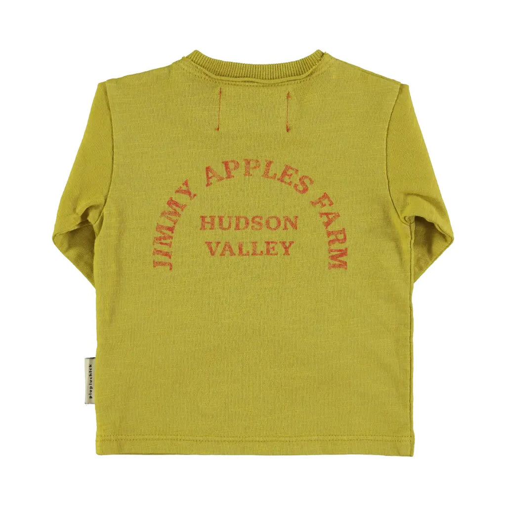 T-shirt met lange mouwen - Olijfgroen met appelprint