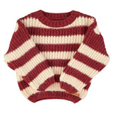 Trui - Bordeaux & Light pink stripes