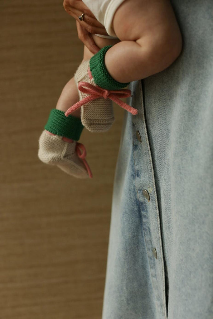 Booties - Cream / Grass