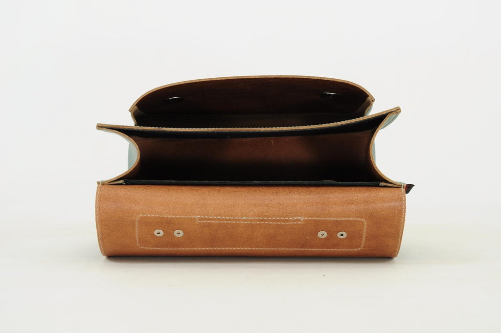 Lederen kleutertas - Azul