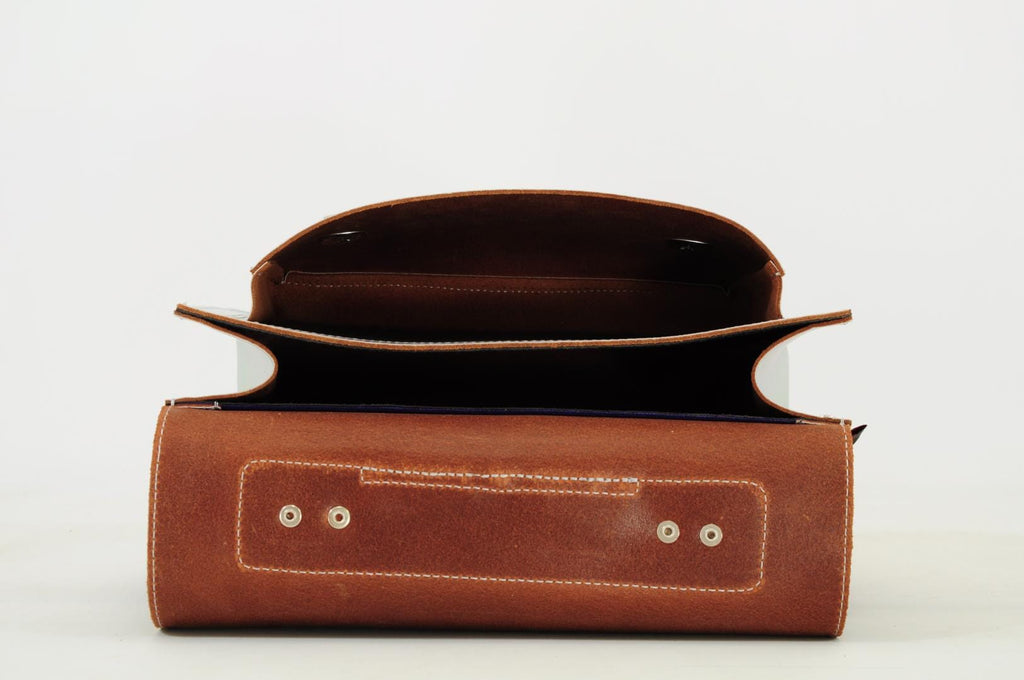 Lederen kleutertas - Silver