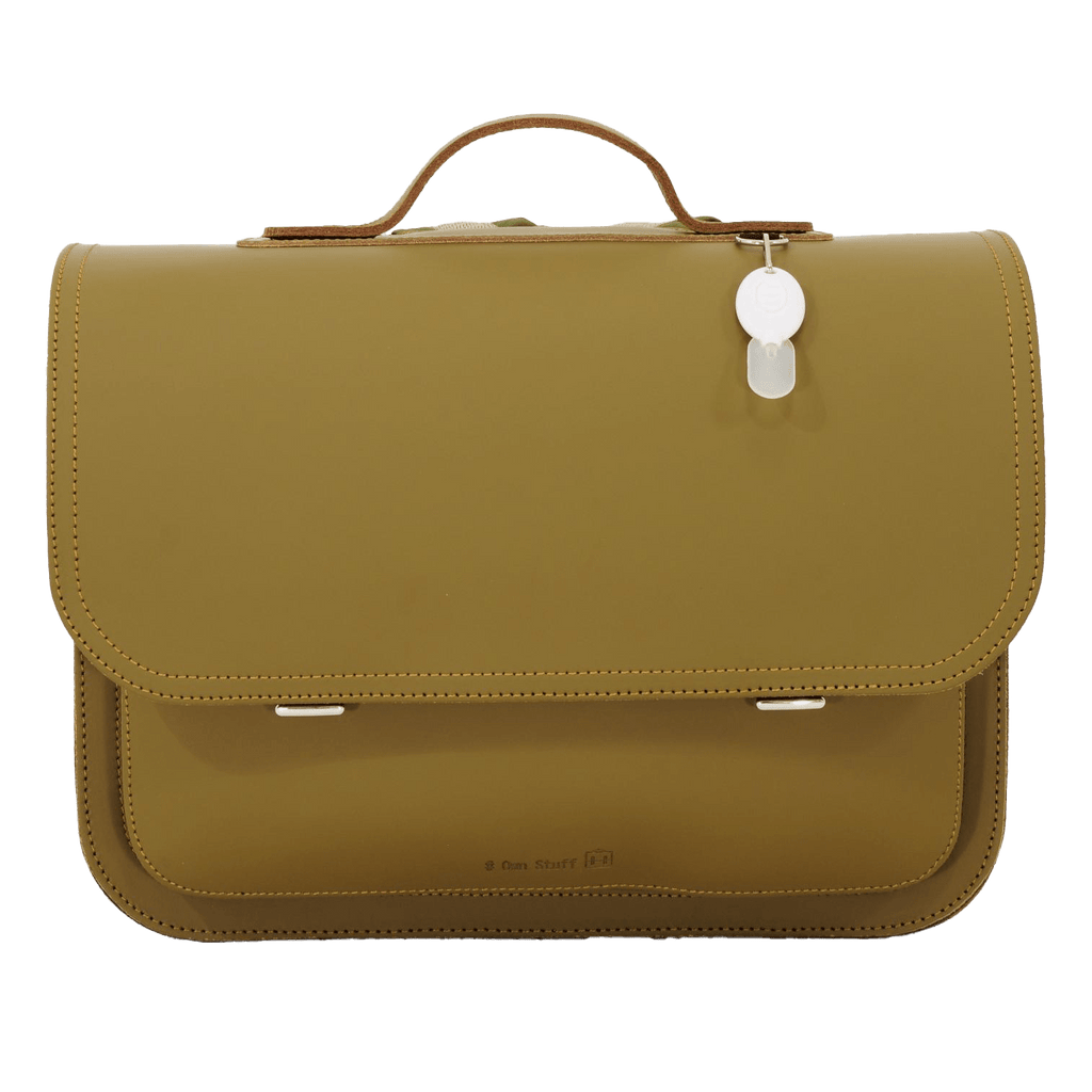 Lederen boekentas met magneetsluiting - Moss