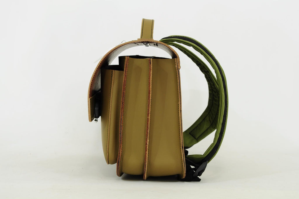 Lederen schooltas met magneetsluiting - Dino Moss