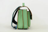 Lederen schooltas met magneetsluiting - Marguerite Pastel Green