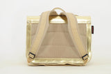 Lederen schooltas met gespen - Gold