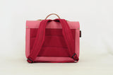 Lederen schooltas met gespen - Leo Antique Pink