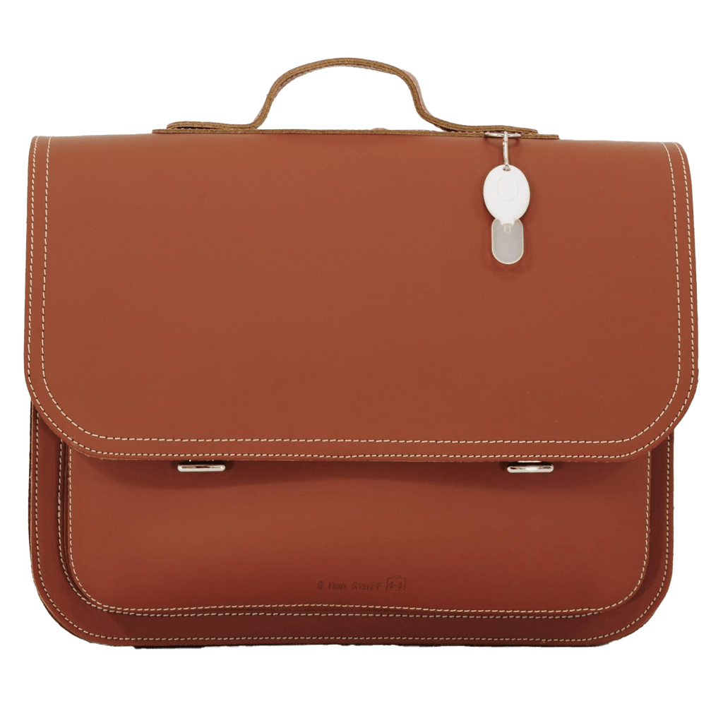 Lederen boekentas met magneetsluiting - Chestnut