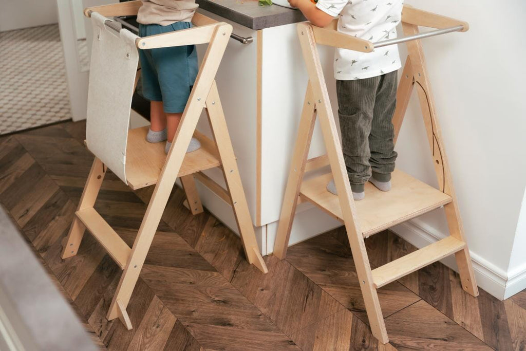 Opvouwbare & verstelbare leertoren Step'n'Fold - Naturel - Ette Tete