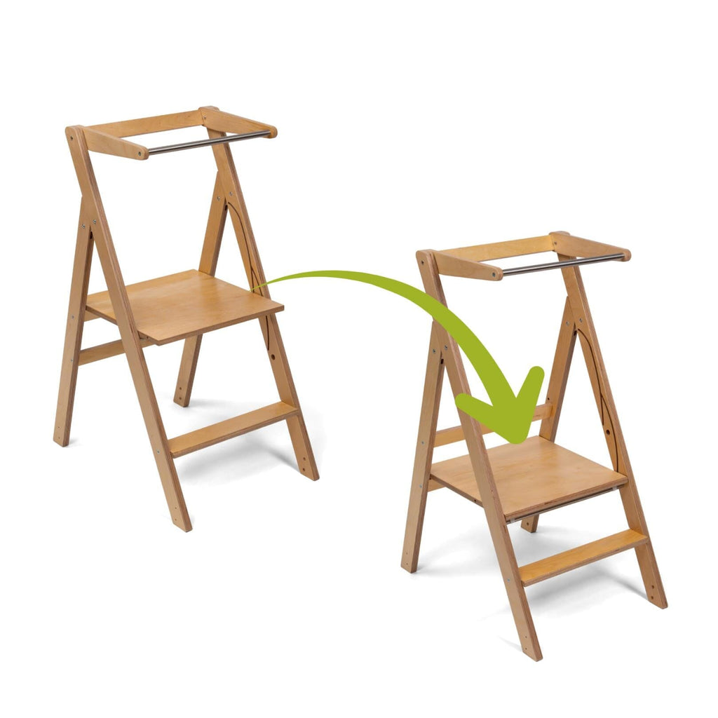 Opvouwbare & verstelbare leertoren Step'n'Fold - Naturel - Ette Tete