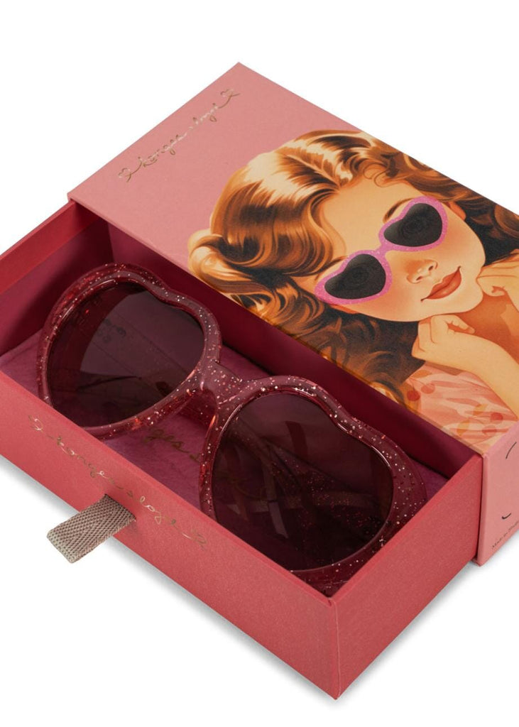 Zonnebril Junior heart - Cherry glitter