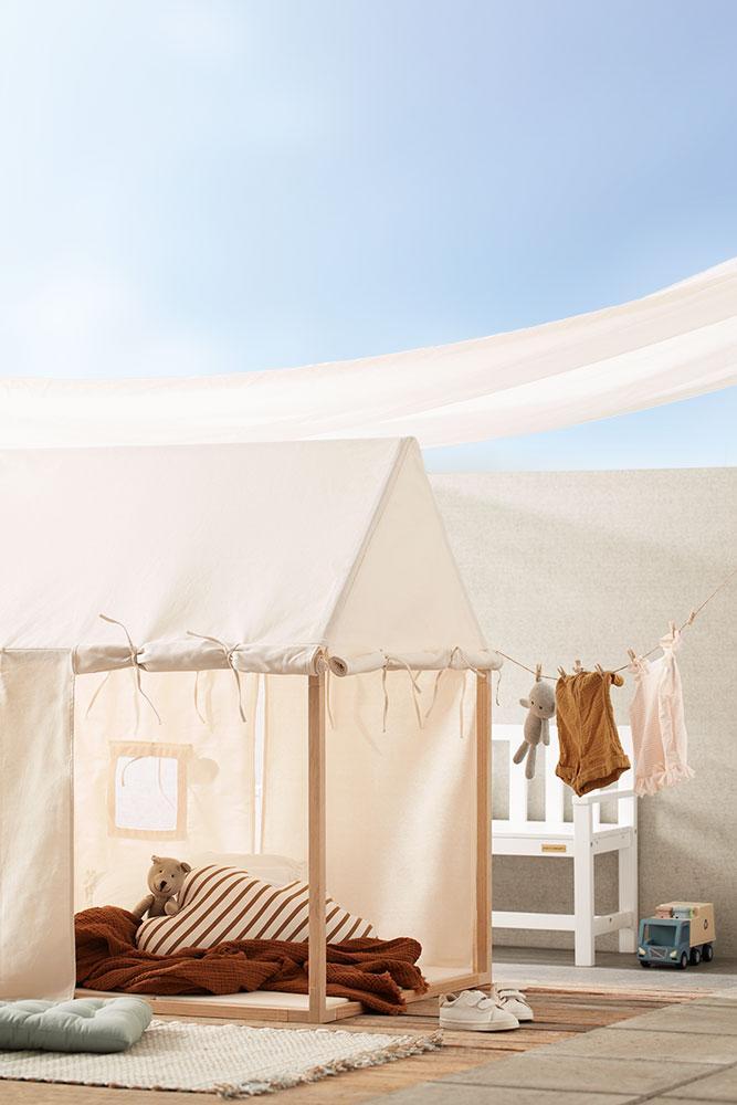 Kid's Concept - Speelhuisje katoen en hout - Gebroken wit