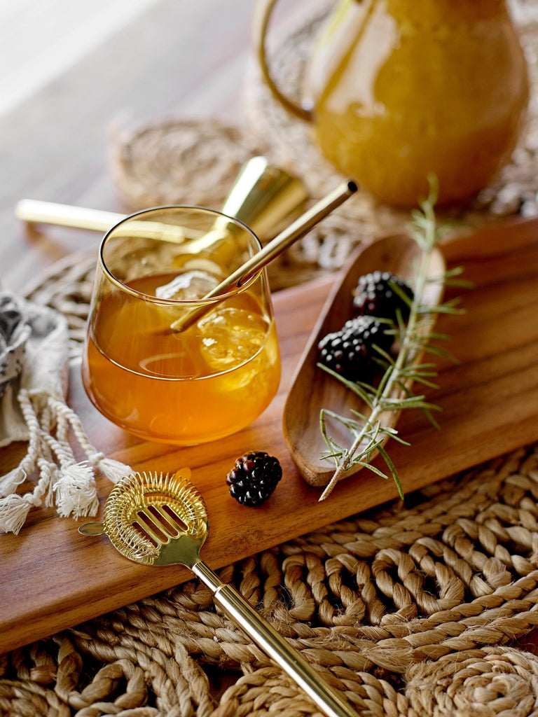 Mendi Straws and brush - Gold - Bloomingville