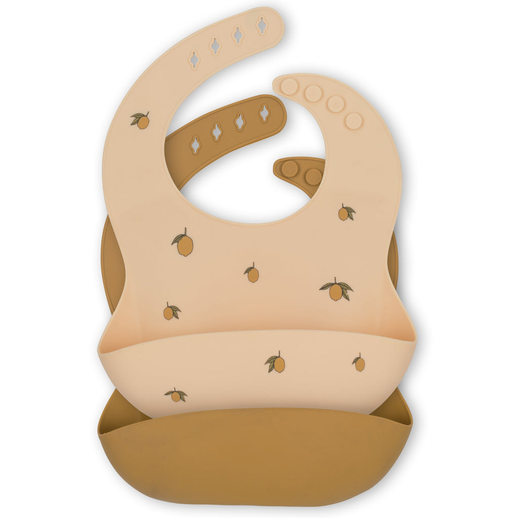 Konges Slojd - Siliconen slabbetjes 2 pack - Lemon/Almond