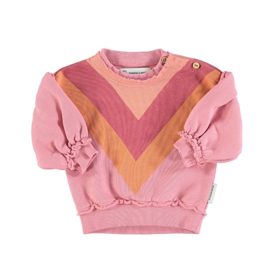 Baby sweater Multicolor triangle - roze