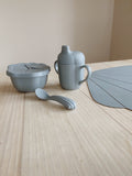 Service de vaisselle en silicone Clam - Light blue - Konges Slojd