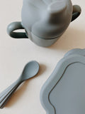 Service de vaisselle en silicone Clam - Light blue - Konges Slojd