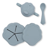 Service de vaisselle en silicone Clam - Light blue - Konges Slojd
