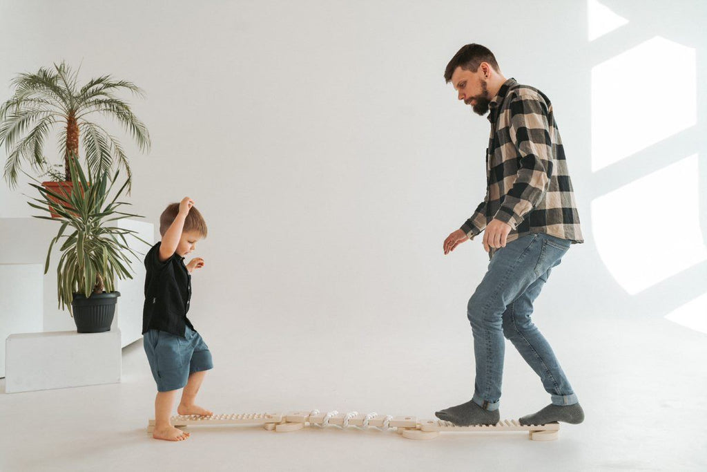Poutre d'équilibre en bois - Poutre d'équilibre TipiToo mini - Blanc ivoire - Ette Tete