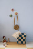 Pouf 30cm avec rangement - Check Teal - Kid's Concept