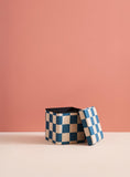 Pouf 30cm avec rangement - Check Teal - Kid's Concept