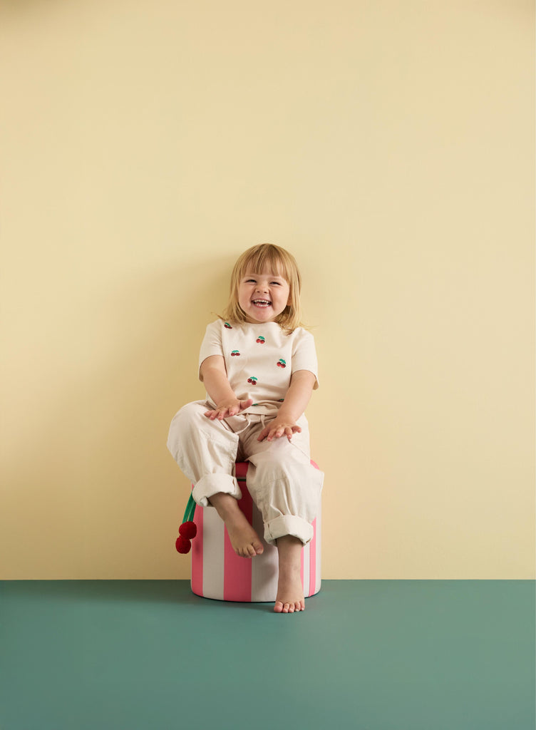 Pouf cylindrique avec espace de rangement - Pink - Kid's Concept 