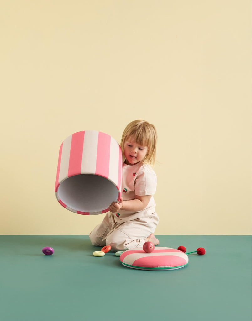 Pouf cylindrique avec espace de rangement - Pink - Kid's Concept 