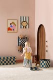 Pouf 30cm avec rangement - Check Teal - Kid's Concept