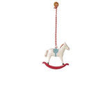 Metalen ornament Hobbelpaard - Rood