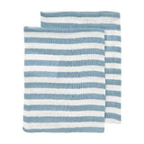 2-pack Hydrofiele doeken pre-washed - Fat Stripe Jeans Blue - Meyco