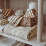 Deken pre-washed hydrofiel jacquard - Stripe Sand - Meyco