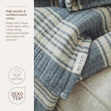 Deken pre-washed hydrofiel jacquard - Stripe Indigo - Meyco