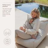 Badcape badstof jacquard - Fat Stripe Taupe - Meyco