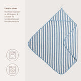 Badcape badstof jacquard - Fat Stripe Jeans Blue - Meyco