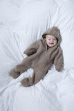 Wollen onesie met rits - Walnut mélange