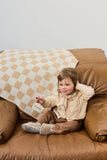 Chequerboard blanket - Toast + Milk