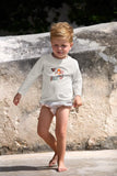 UV-zwemshirt met lange mouwen - Beach Dog Orange Dark Sea