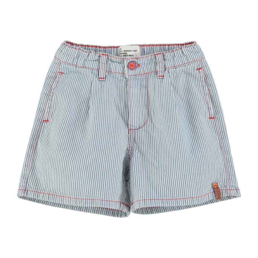 Short - Ecru & indigo streepjes
