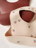 Lot de 2 Bavoirs en Silicone - Cherry/Mocca - Konges Slojd