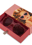 Zonnebril Junior heart - Cherry glitter