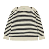 Boatneck trui - ecru/dark navy - FUB