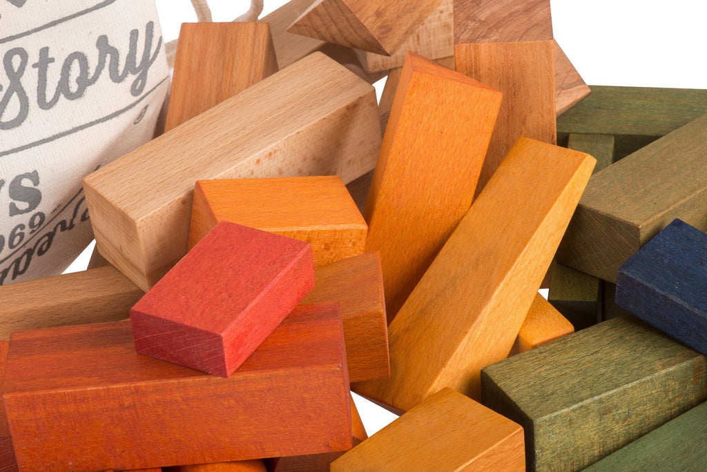 Wooden Story - Houten blokken - Rainbow - 50 stuks
