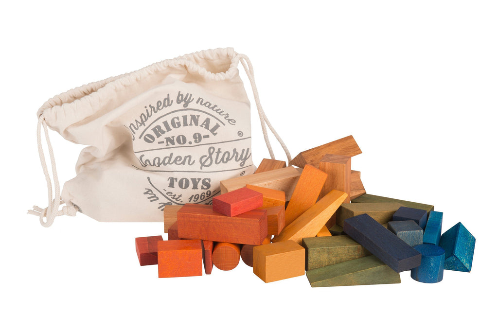 Wooden Story - Houten blokken - Rainbow - 50 stuks
