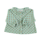 Blouse in terrystof - groen met multicolour pijltjes