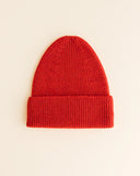 adult beanie fonzie - red - hvid